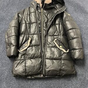 Michael Michael Kors Coat Girls 7/8 Black Hooded Puffer Faux Fur Lined Winter